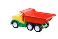 Baby toy dump truck isolated on white Royalty Free Stock Photo