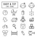 Baby and toy icons