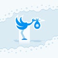 Baby toy illustration stork logo icon