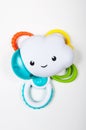 Baby toy rattle cloud on white