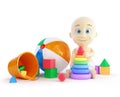 Baby toys beach ball, pyramid Royalty Free Stock Photo