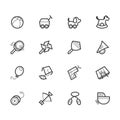 Baby toys black icon set on white background Royalty Free Stock Photo