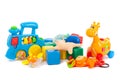 Baby toys collection isolated on white Royalty Free Stock Photo