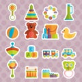 Baby toys flat icon set vector Royalty Free Stock Photo