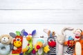 Set of colorful Kids toys frame. Copy space for text Royalty Free Stock Photo