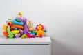 Set of colorful Kids toys frame. Copy space for text Royalty Free Stock Photo