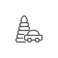 Baby toys line icon