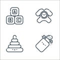 baby and toys line icons. linear set. quality vector line set such as baby powder, pyramid, pijama