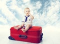 Baby Travel Suitcase, Child Sit on Traveling Luggage, Happy Kid