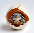 Baby turtle inside egg shell Royalty Free Stock Photo