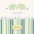 Baby twins shower card Royalty Free Stock Photo