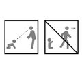 Baby under supervision and don`t leave baby unattended icons