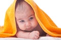 Baby under towel Royalty Free Stock Photo