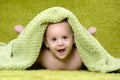 Baby under towel