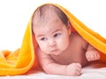 Baby under towel Royalty Free Stock Photo