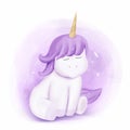 Baby Unicorn Close it Eyes and Dreaming