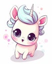 Baby unicorn illustration set design. Cute baby unicorn illustration with happy faces. Baby unicorn collection with rainbow colors