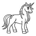 Baby Unicorn Isolated Coloring Page for Kids