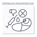 Baby vaccination line icon