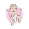 Baby vector hand drawing. Isolated child illustration.