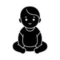Baby Vector Icon Simple Design on White Background Royalty Free Stock Photo