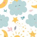 Baby vector seamless pattern