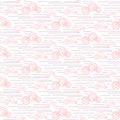 Baby vector seamless pattern. Pastel pink fun windy sky clouds print for textile. Royalty Free Stock Photo