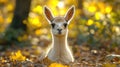Baby Vicu?a in Autumn Forest Royalty Free Stock Photo