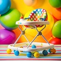 baby walker with background Royalty Free Stock Photo