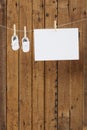 Baby wear hanging in clothespins on washing line Royalty Free Stock Photo