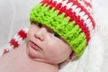 Baby Wearing Cute Knit Hat Royalty Free Stock Photo