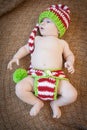 Baby Wearing Holiday Knitwear Royalty Free Stock Photo