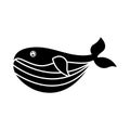 Baby whale icon vector. Whale illustration sign. Sperm whale symbol. Sea life logo. Royalty Free Stock Photo