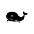 Baby whale icon vector. Whale illustration sign. Sperm whale symbol. Sea life logo. Royalty Free Stock Photo