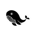 Baby whale icon vector. Whale illustration sign. Sperm whale symbol. Sea life logo. Royalty Free Stock Photo
