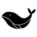 Baby whale icon vector. Whale illustration sign. Sperm whale symbol. Sea life logo. Royalty Free Stock Photo