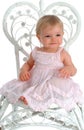 Baby in Wicker Chair Royalty Free Stock Photo