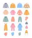 Baby winter autumn warm clothes colorful fat icons