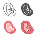 Prenatal development. Fetus icon Royalty Free Stock Photo