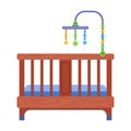 baby wooden crib for a newborn toddler.