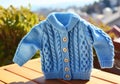 Baby wool coat. Handmade. For cold winter days. AI generated