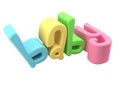Baby Word in 3d cute rubber text playdough