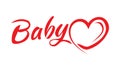 Baby word with a heart icon