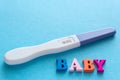 Baby words, positive pregnancy test