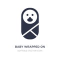 baby wrapped on swaddling clothes icon on white background. Simple element illustration from People concept