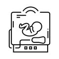 Baby x-ray line icon, concept illustration, outline symbol, vector sign, linear symbol. Royalty Free Stock Photo