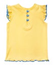 Baby yellow blouse with buttons and blue edge