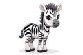 Baby Zebra Sticker On Isolated Tansparent Background, Png, Logo. Generative AI