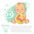 Baby zodiac cancer Royalty Free Stock Photo
