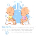 Baby zodiac gemini Royalty Free Stock Photo